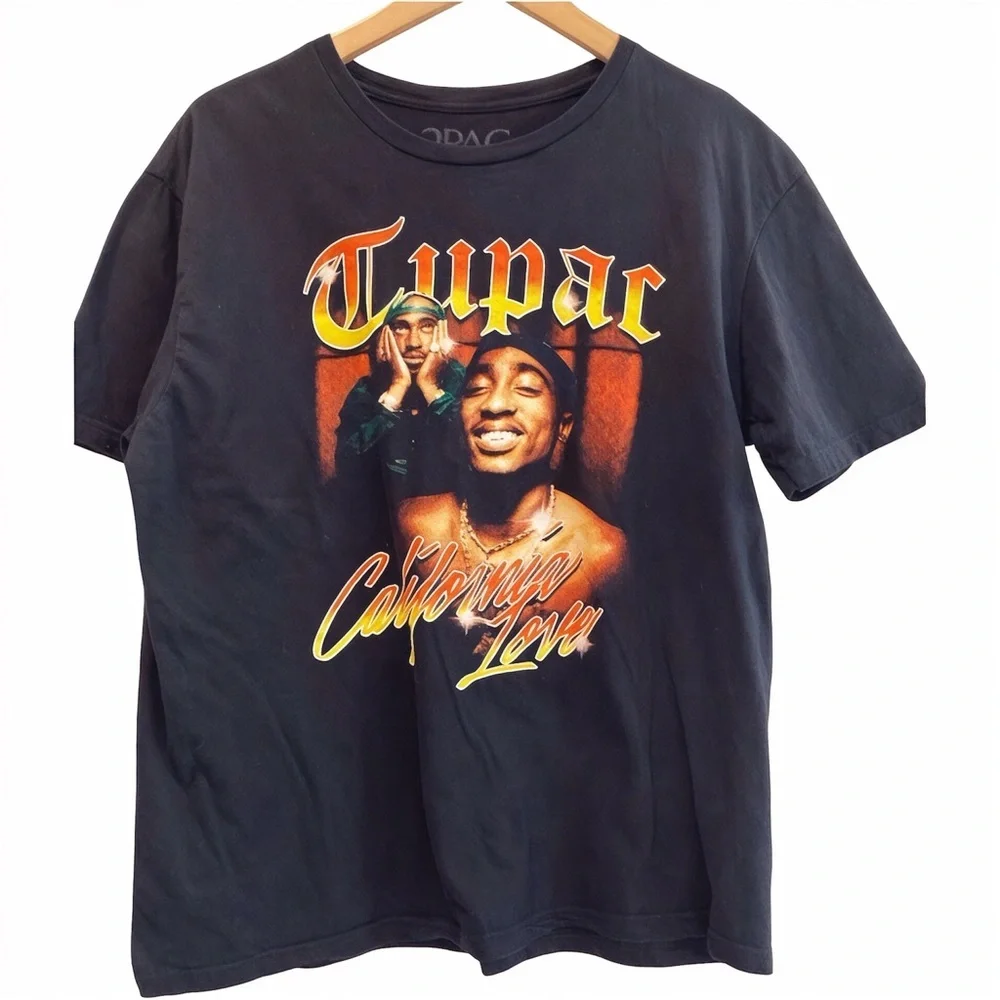 Tupac “California Love” Black Graphic Tee — Size L Men’s streetwear Y2K - Picture 4 of 7